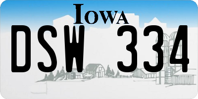 IA license plate DSW334