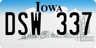 IA license plate DSW337