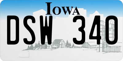 IA license plate DSW340