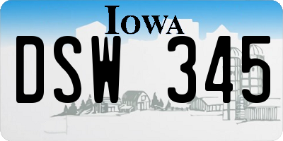 IA license plate DSW345