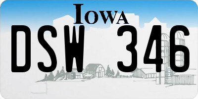 IA license plate DSW346