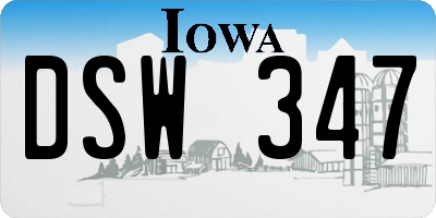 IA license plate DSW347