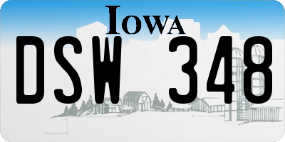 IA license plate DSW348