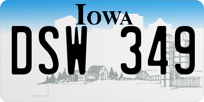 IA license plate DSW349