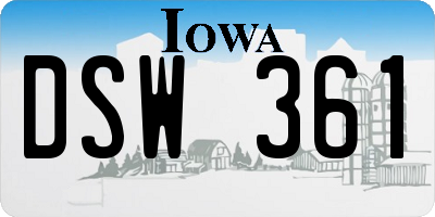IA license plate DSW361