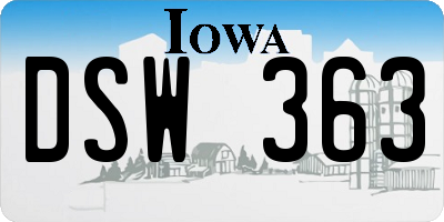 IA license plate DSW363