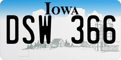 IA license plate DSW366
