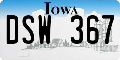 IA license plate DSW367