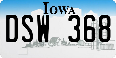 IA license plate DSW368