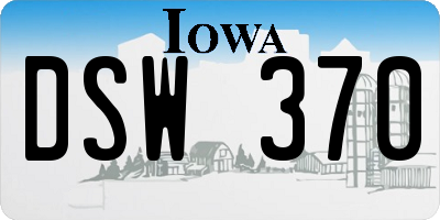 IA license plate DSW370