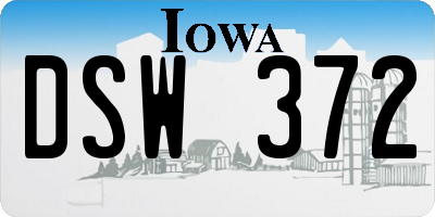 IA license plate DSW372