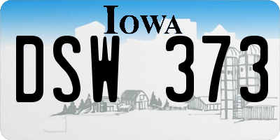 IA license plate DSW373