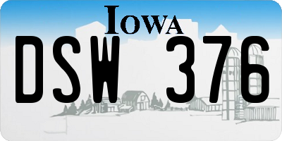 IA license plate DSW376