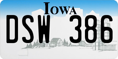 IA license plate DSW386