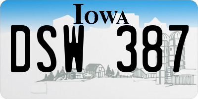 IA license plate DSW387