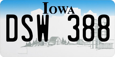 IA license plate DSW388