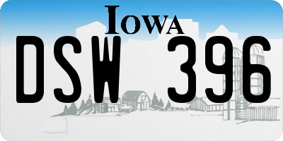 IA license plate DSW396