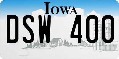 IA license plate DSW400