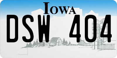 IA license plate DSW404