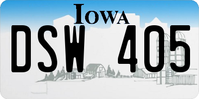 IA license plate DSW405