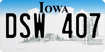 IA license plate DSW407