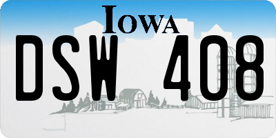 IA license plate DSW408