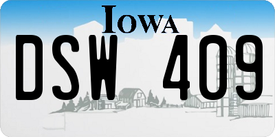 IA license plate DSW409
