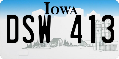 IA license plate DSW413