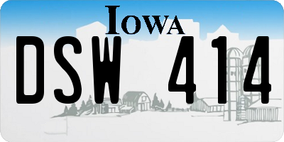 IA license plate DSW414