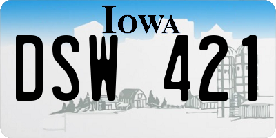IA license plate DSW421
