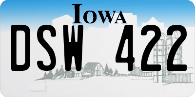 IA license plate DSW422