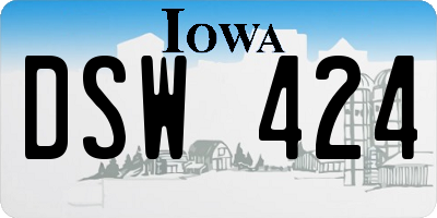 IA license plate DSW424