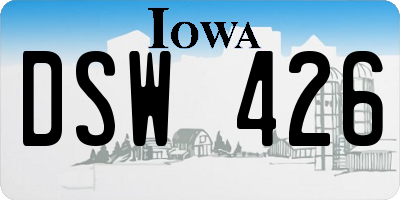 IA license plate DSW426