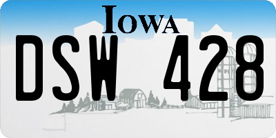 IA license plate DSW428