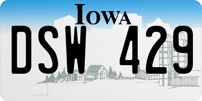 IA license plate DSW429