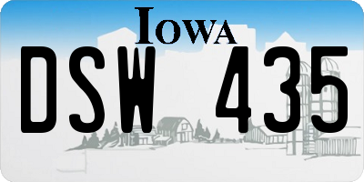 IA license plate DSW435