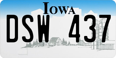 IA license plate DSW437
