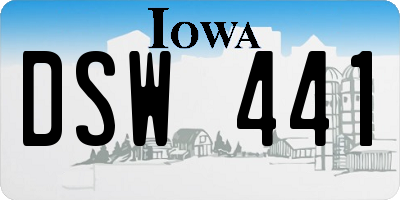 IA license plate DSW441