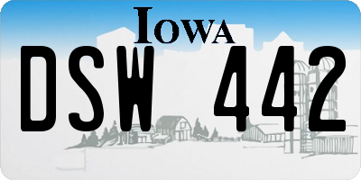 IA license plate DSW442