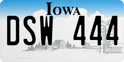 IA license plate DSW444