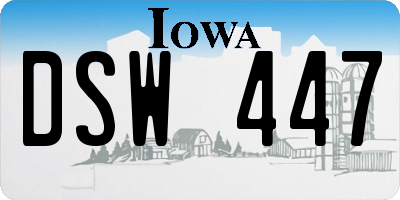 IA license plate DSW447