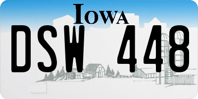 IA license plate DSW448