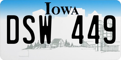 IA license plate DSW449