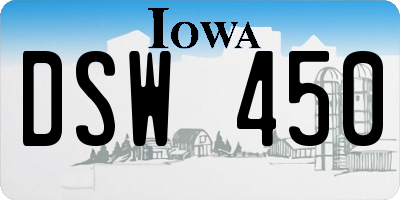 IA license plate DSW450