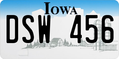 IA license plate DSW456