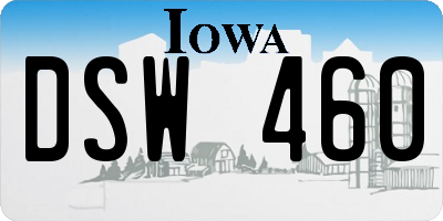 IA license plate DSW460