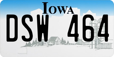 IA license plate DSW464