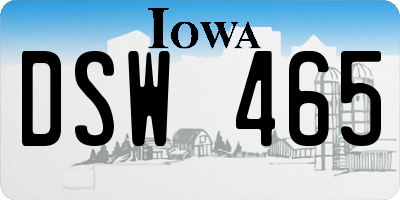 IA license plate DSW465