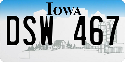 IA license plate DSW467