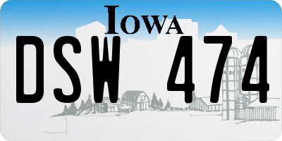 IA license plate DSW474